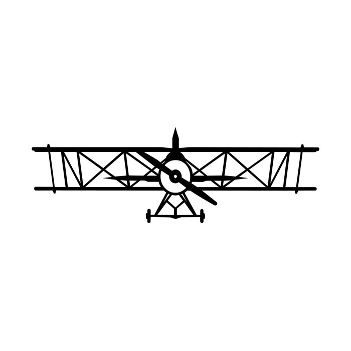 Wallity Airplane Escultura de Pared de Metal Negro